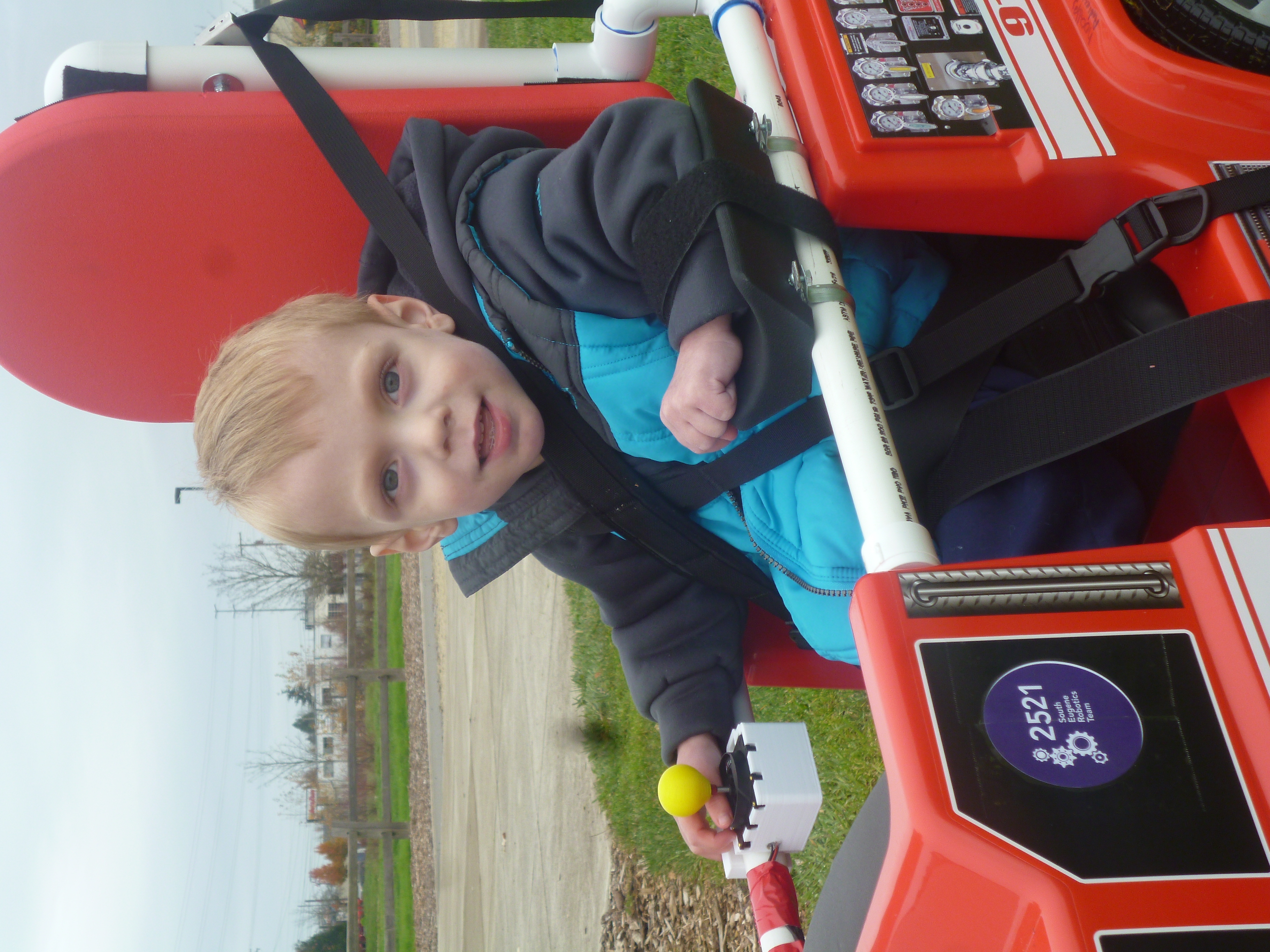 picture of boy in firetruck