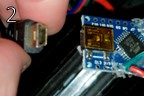 align the usb cable with the Arduino